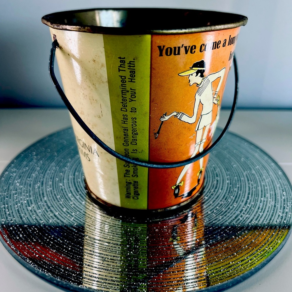 Vintage Virginia Trims Ashtray Cigarette Pail